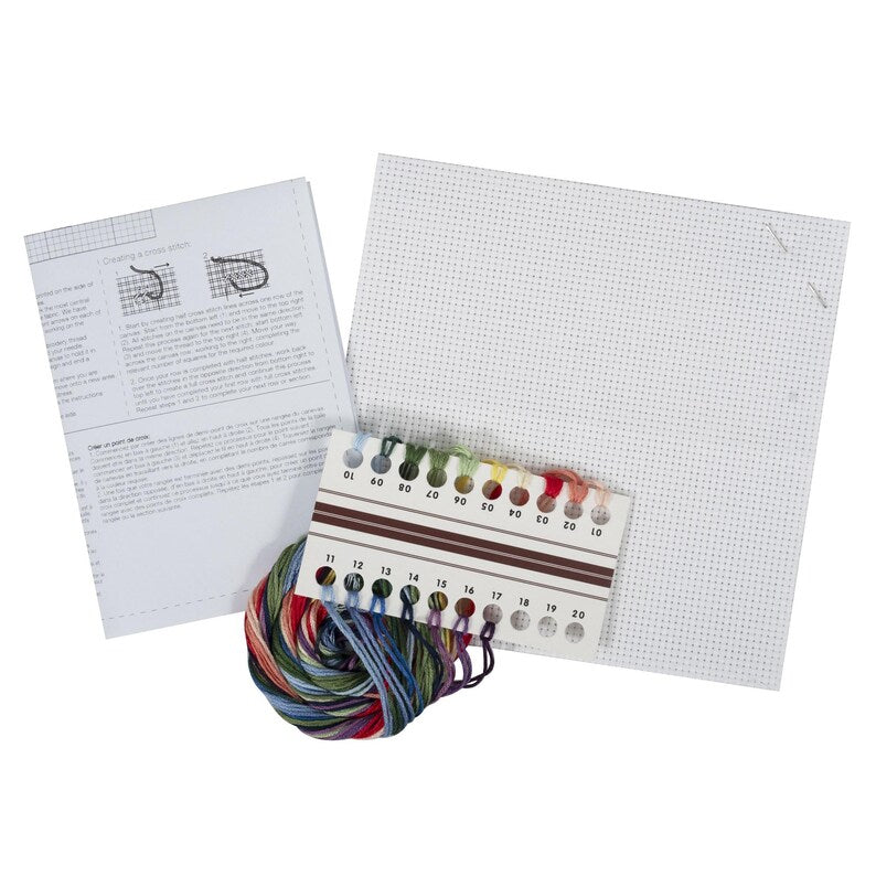 Trimits Mini Pansies Cross Stitch Kit-Product Contents