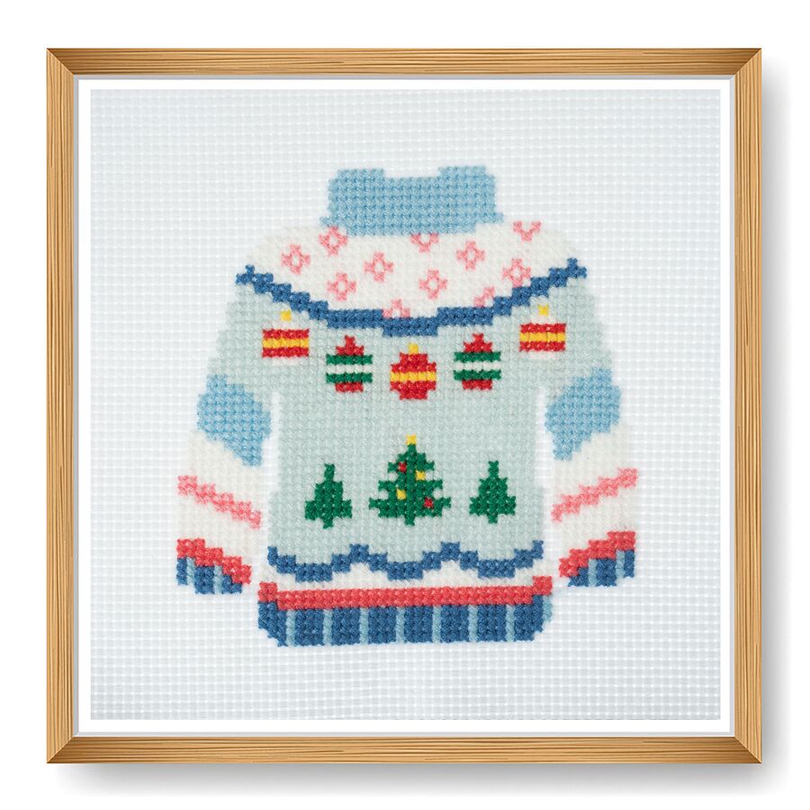 Trimits Christmas Jumper Counted Cross Stitch Kit-Framed Product.