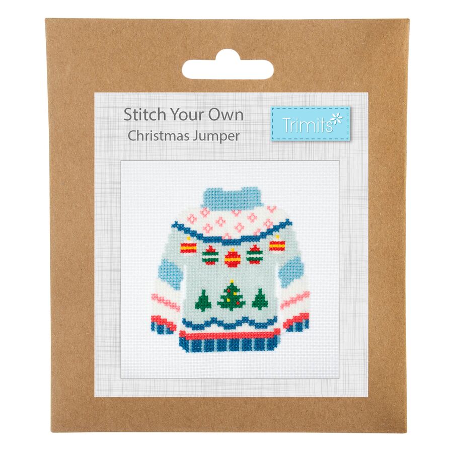 Trimits Christmas Jumper Counted Cross Stitch Kit-Product Packaging