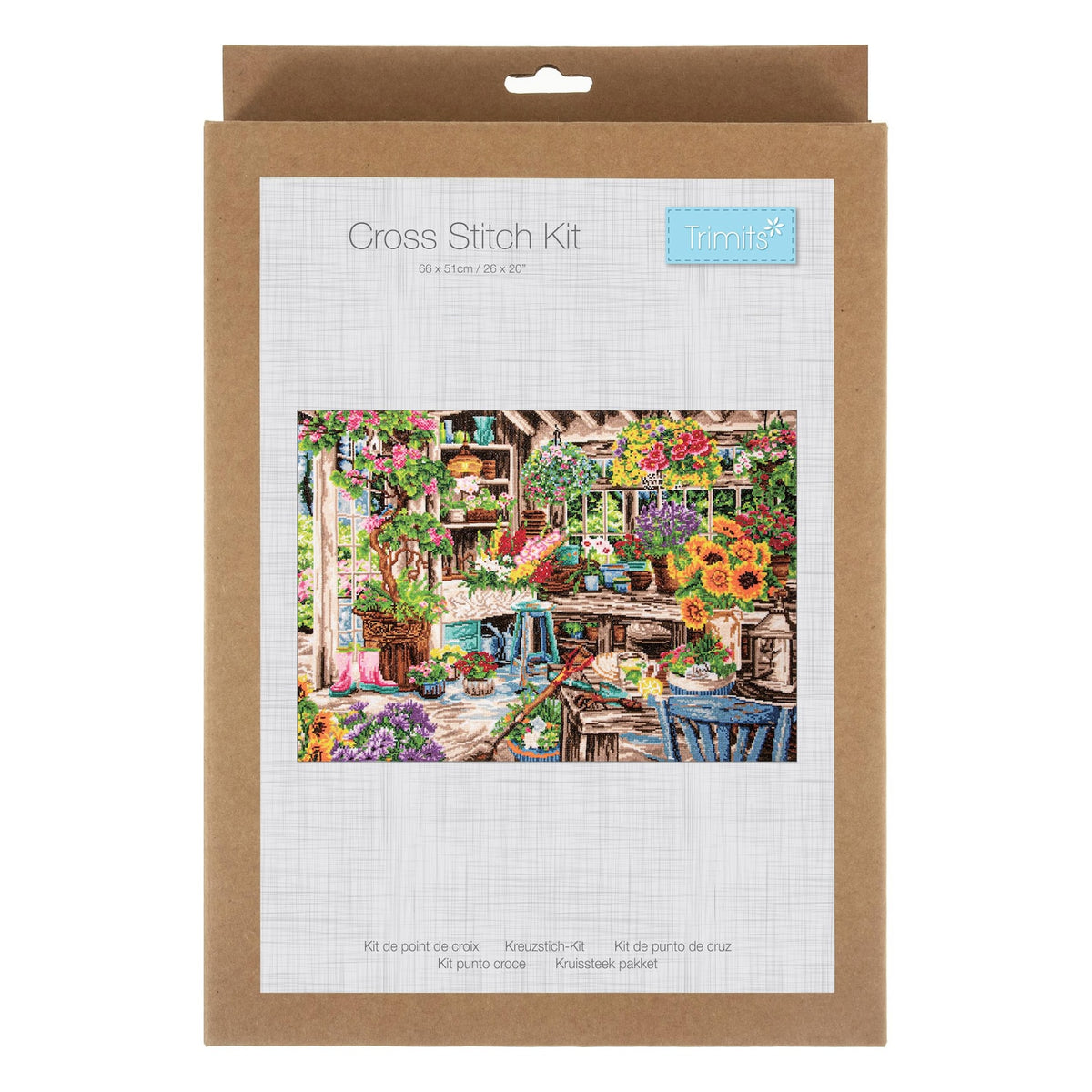 Trimits Extra Large Gardeners Paradise Counted Cross Stitch Kit-Product Packaging
