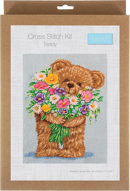 Trimits Extra Large Teddy Counted Cross Stitch Kit-Product Packaging