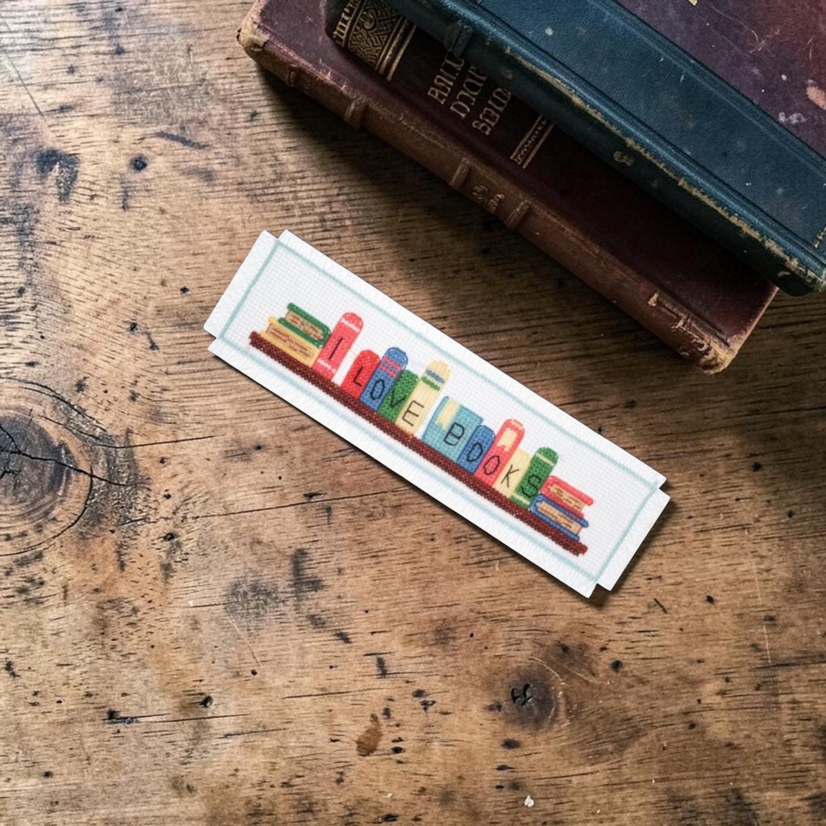 Trimits I Love Books Bookmark Counted Cross Stitch Kit-Product Display