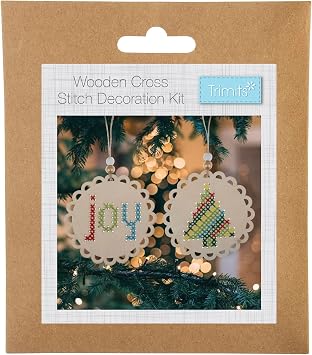 Trimits Joy And Tree Pre-Punched Wooden Shape Kit-Product Packaging