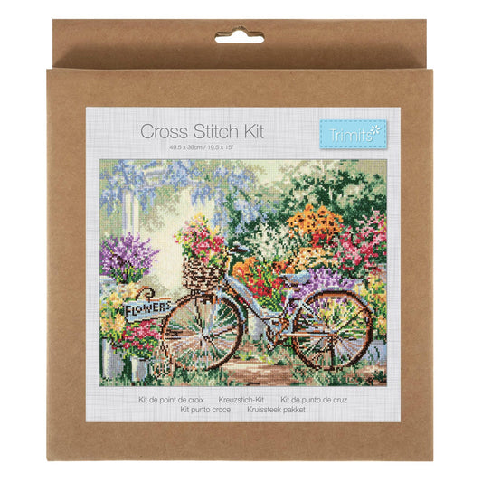 Trimits Large Bicycle Counted Cross Stitch Kit-Product Packaging