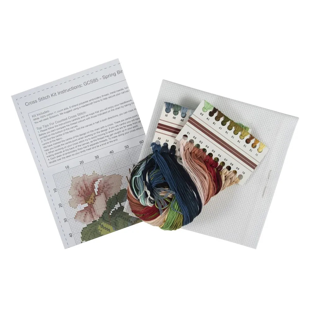 Trimits Large Bird Counted Cross Stitch Kit-Product Contents