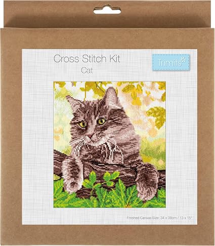 Trimits Large Cat Counted Cross Stitch Kit-Product Packaging