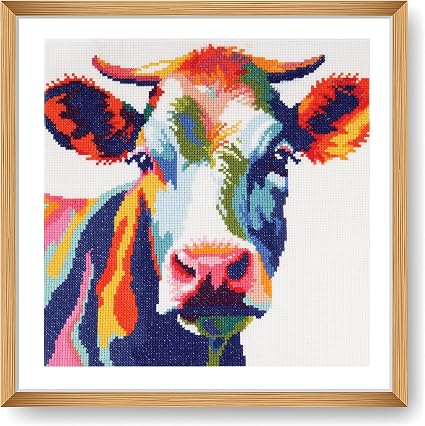 Trimits Large Cow Counted Cross Stitch Kit-Finished Product