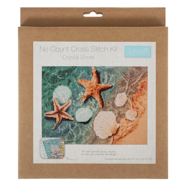 Trimits Large Crystal Shore Counted Cross Stitch Kit-Product Packaging