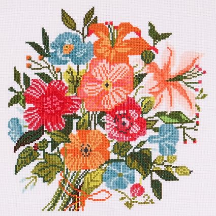 Trimits_Large_Flower_Bouquet_Counted_Cross_Stitch_Kit-Finished_Product