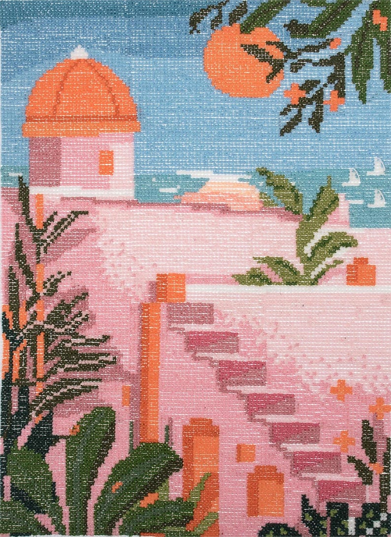 Trimits Large Holiday Counted Cross Stitch Kit-Finished Product