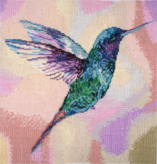 Trimits Large Hummingbird Counted Cross Stitch Kit-Finished Product