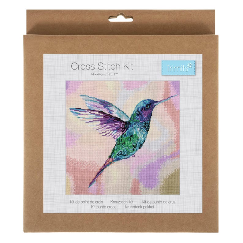 Trimits Large Hummingbird Counted Cross Stitch Kit-Product Packaging