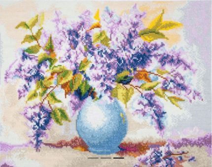 Trimits Large Lilacs Counted Cross Stitch Kit-Finished Product