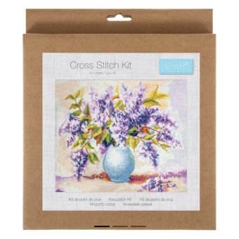 Trimits Large Lilacs Counted Cross Stitch Kit-Product Packaging