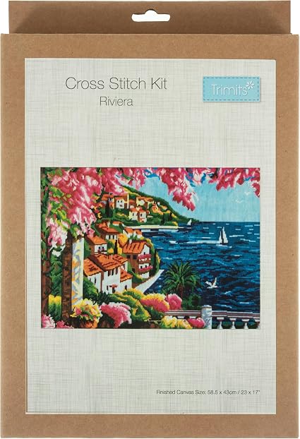Trimits Large Riviera Counted Cross Stitch Kit-Product Packaging