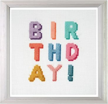 Trimits Mini Birthday Counted Cross Stitch Kit-Finished Product