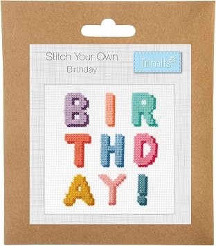 Trimits Mini Birthday Counted Cross Stitch Kit-Product Packaging