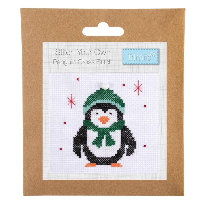 Trimits Mini Christmas Penguin Cross Stitch Kit-Product Packaging