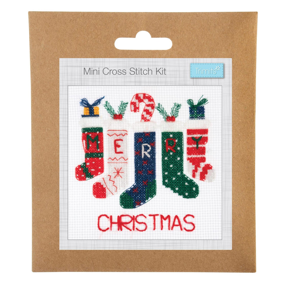 Trimits Mini Christmas Stockings Cross Stitch Kit-Product Packaging