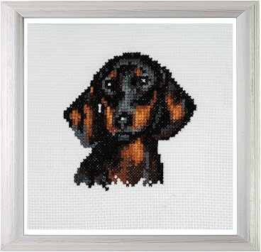 Trimits Mini Daschund Counted Cross Stitch Kit-Finished Product