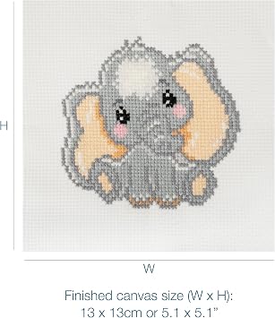 Trimits Mini Elephant Counted Cross Stitch Kit-Finished Product