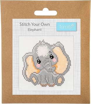 Trimits Mini Elephant Counted Cross Stitch Kit-Product Packaging