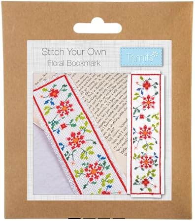 Trimits Mini Floral Bookmark Cross Stitch Kit-Product Packaging