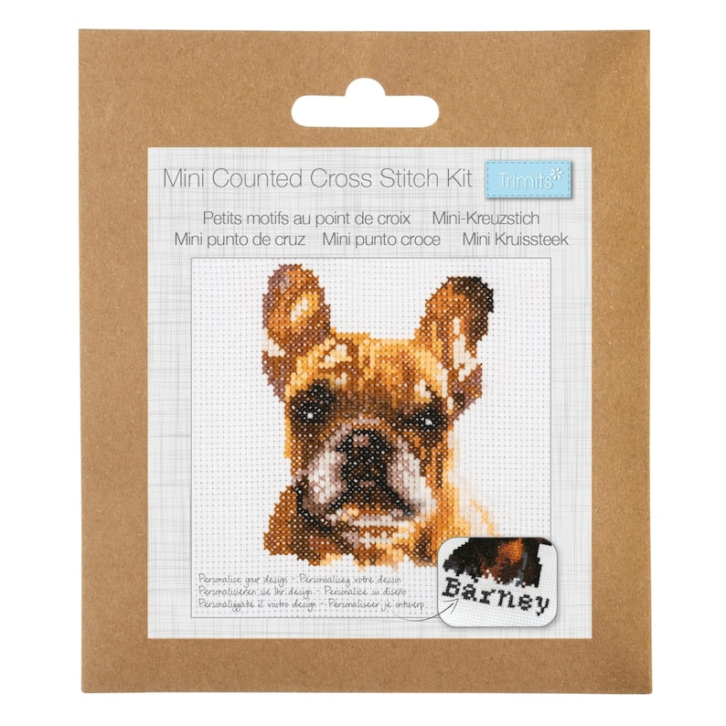 Trimits Mini French Bulldog Cross Stitch Kit-Product Packaging