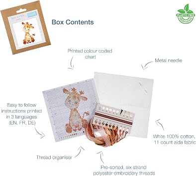 Trimits Mini Giraffe Counted Cross Stitch Kit