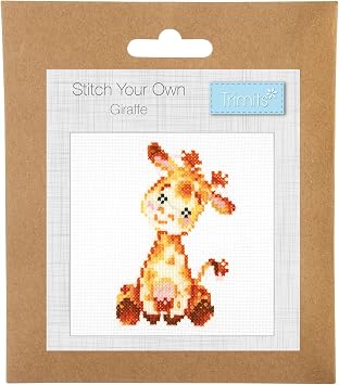 Trimits Mini Giraffe Counted Cross Stitch Kit-Finished Product-Product Packaging