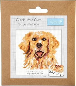 Trimits Mini Golden Retriever Counted Cross Stitch Kit-Product Packaging