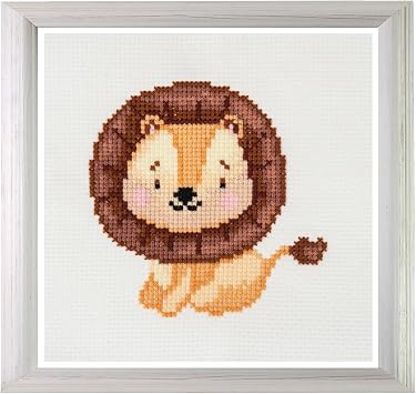 Trimits Mini Lion Counted Cross Stitch Kit-Finished Product