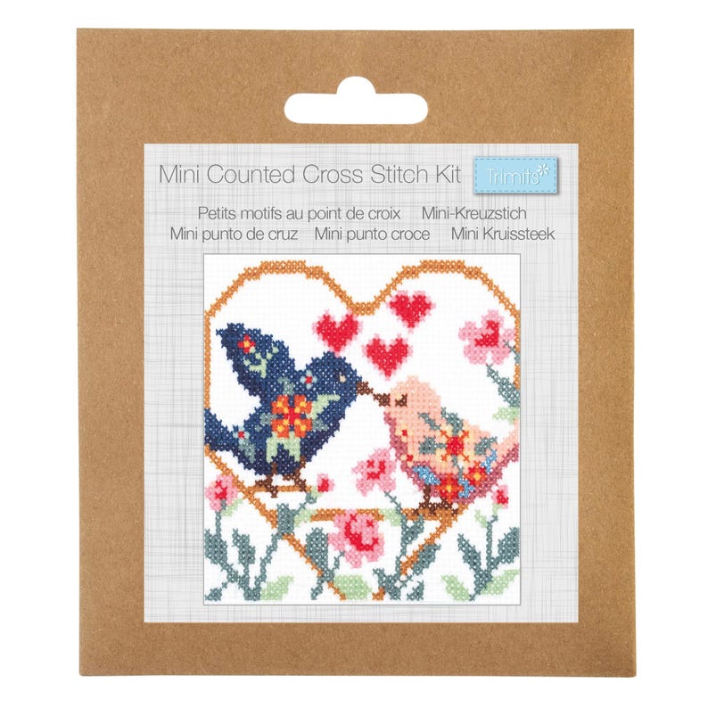 Trimits Mini Love Birds Cross Stitch Kit-Product Packaging