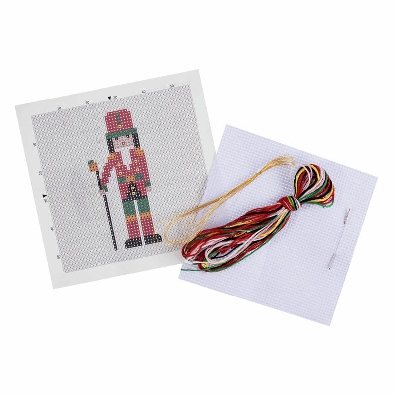 Trimits Mini Nutcracker Cross Stitch Kit-Product Contents