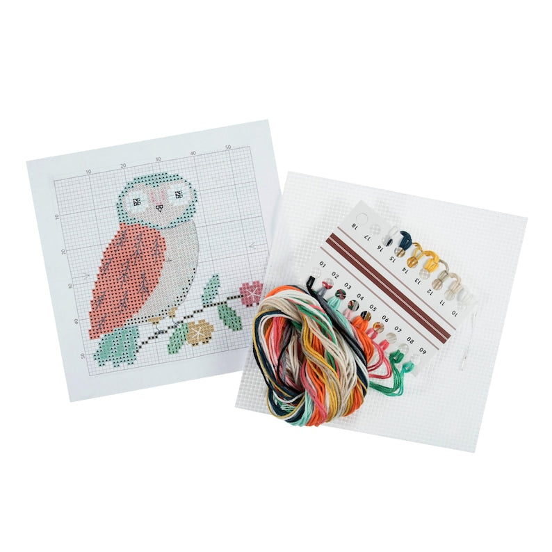 Trimits Mini Owl Cross Stitch Kit- Product Contents