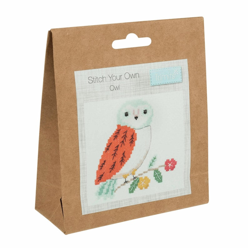 Trimits Mini Owl Cross Stitch Kit-Product Packaging