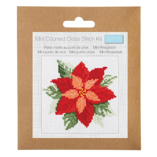 Trimits Mini Poinsettia Cross Stitch Kit-Product Packaging