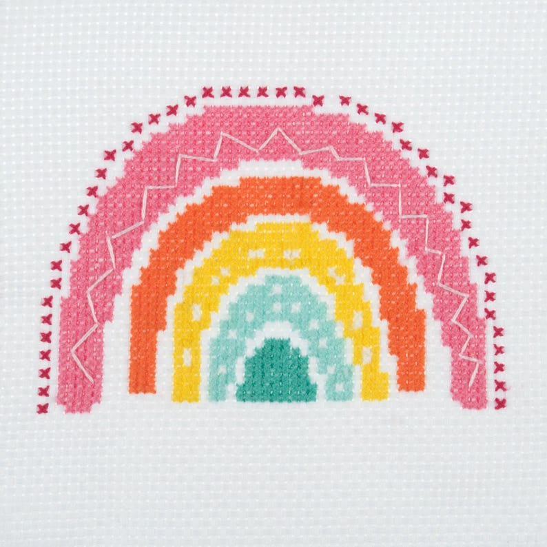 Trimits Mini Rainbow Cross Stitch Kit-Finished Product