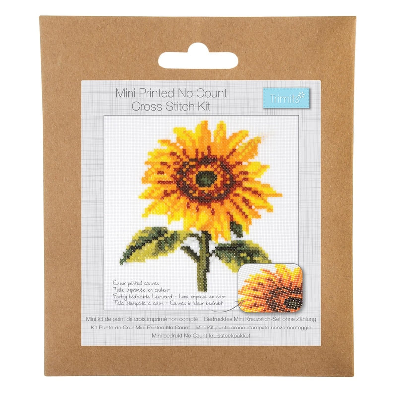 Trimits Mini Sunflower Cross Stitch Kit-Product Packaging