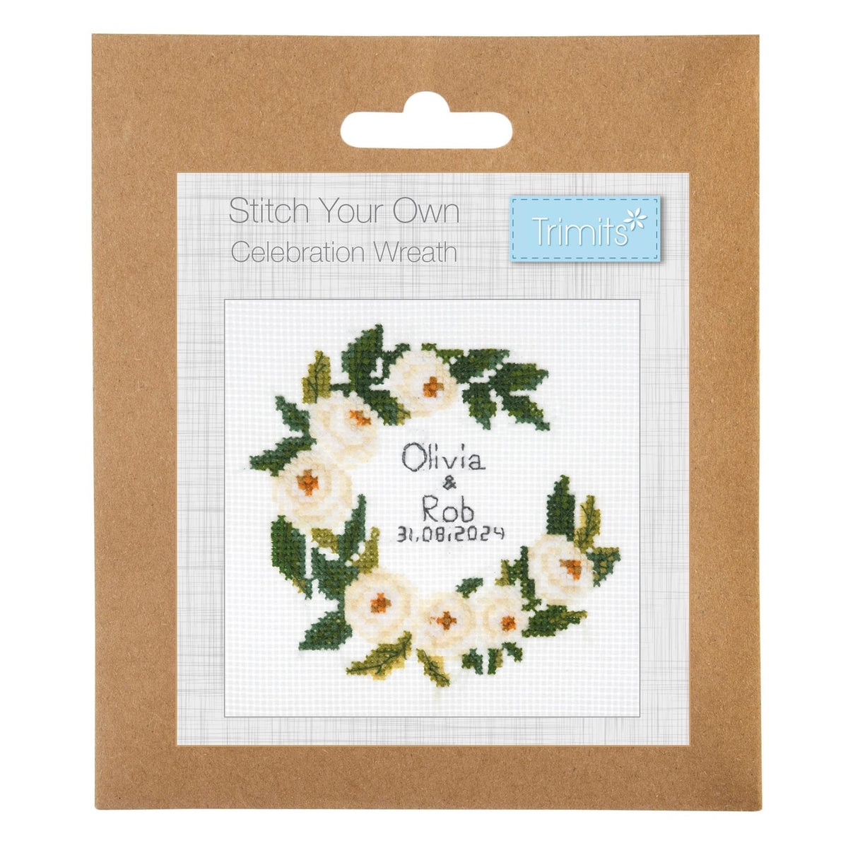 Trimits Mini Wreath Cross Stitch Kit-Product Packaging