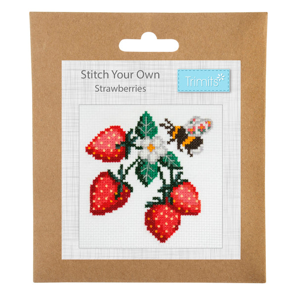 Trimits Strawberries Counted Cross Stitch Kit-Product Packaging